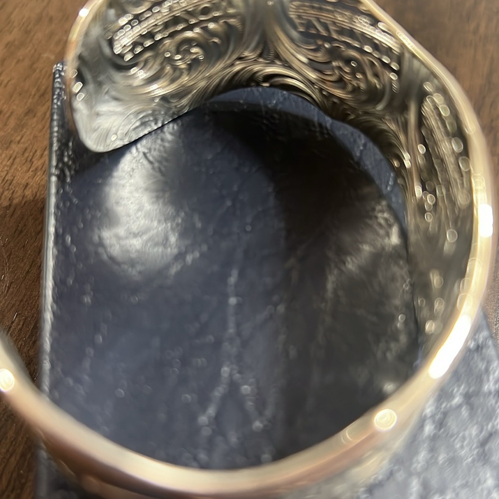 Montana Silversmiths Set In Stone Gold and Turquoise Cuff Bracelet, - Picture 7 of 16